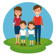 teacher with students vector illustration graphic design