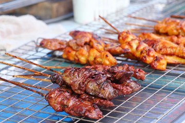 Grilled chicken at the market