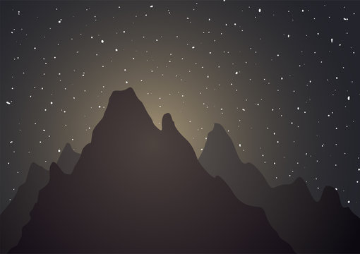 mountain in the night