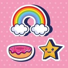 cute pop art icons vector illustration design