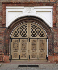 one of door to Basillica in Kaunas