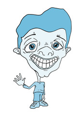 Caricature of man with fake smile