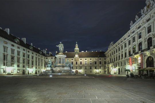 A view of Hoffburg palace by night	