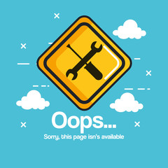 oops page no found concept vector illustration design