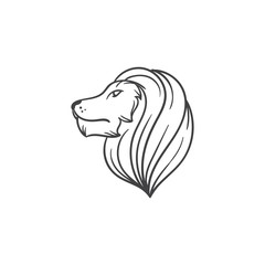 lion head vector draw