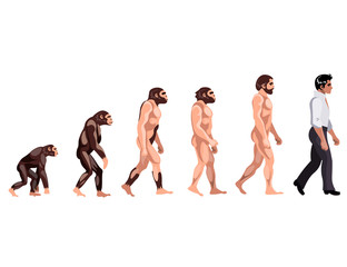 Fototapeta na wymiar Evolution from monkey to dancer