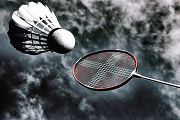 Artistic badminton action