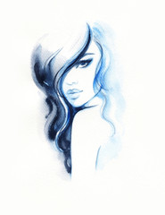 Bilden. Modeillustration. Schönes Frauengesicht © Anna Ismagilova