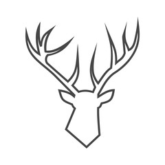 Vector black deer head