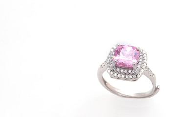 diamond and gemstone on ring