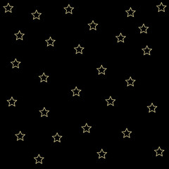 желтые контуры звезд на черном фоне