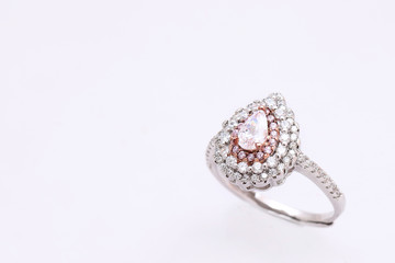 diamond and gemstone on ring