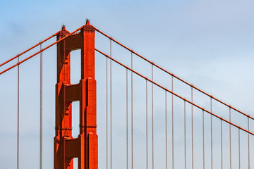 golden gate bridge and san francisco city at background, california © jon_chica