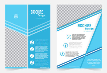 Blue and White Brochure template flyer design, abstract template for annual report, magazine, poster