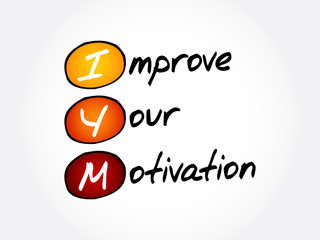 IYM - Improve Your Motivation, acronym concept background