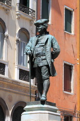 Carlo Goldoni statue in Venice, Italy