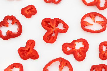red abstract of pepper rings