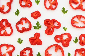 red abstract of pepper rings