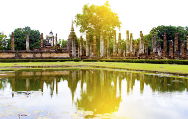 Fototapeta na wymiar Sukhothai Historical Park in Sukhothai Province Thailand.