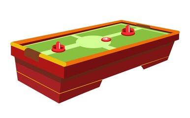 Table hockey with round paddle and thin washer