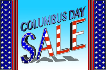 Columbus Day, 3D, Template for American Holiday.
