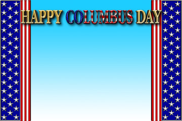 Columbus Day, 3D, Template for American Holiday.