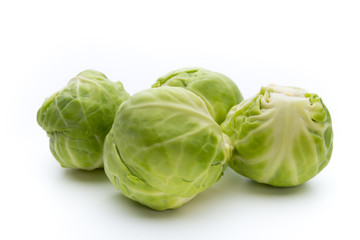 Fototapeta premium Brusseles sprouts isolated on the white background.
