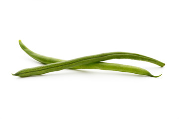 Fototapeta premium Green beans isolated on a white background.