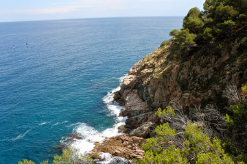 Views of the Mediterranean coast from Tossa de Mar, Catalonia, Spain