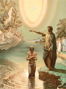 The baptism of Jesus Christ.