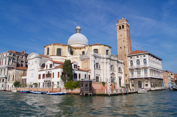 Fototapeta na wymiar Venice Italy channel church