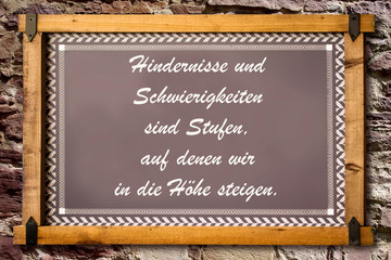 Businessspruch 004 - Hindernisse und Schwierigkeiten