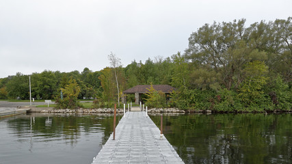 Small dock looking toward the riverbank