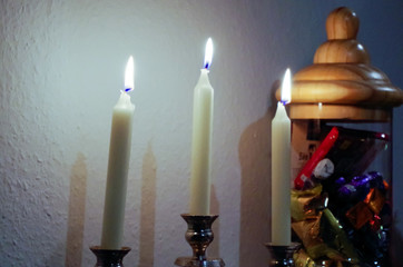 Close-Up of Lit Candles