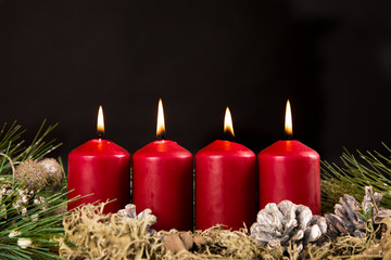 fourth advent candle burning