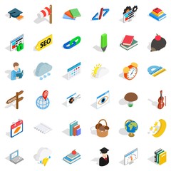 Screen icons set, isometric style