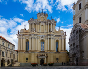 Fototapeta na wymiar Church of St. John the Baptist near uniwersity in Vilnius city, Lithuania