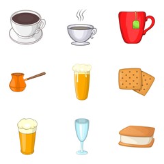 Bite icons set, cartoon style