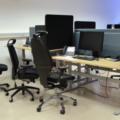 Office Desks And Chairs in a row