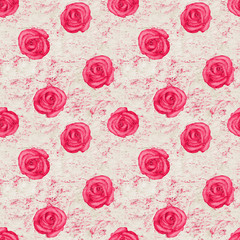 Aged roses seamless pattern