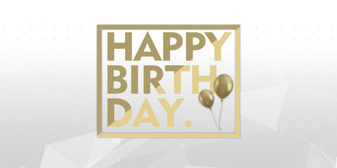 happy birthday gold logo typography	