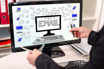 Email concept on a computer monitor