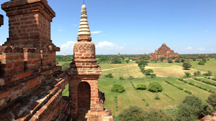 View from the Myauk Guni temple in Bagan