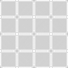 White and black geometric ornament. Seamless pattern