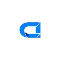 ci logo initial logo vector modern blue fold style