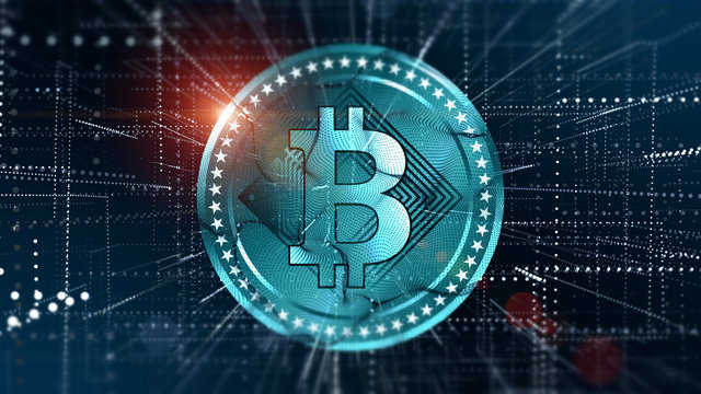 Virtual Bitcoin crypto-currency background