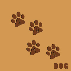 Abstract traces of a dog. Vector illustration.