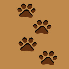 Abstract traces of a dog. Vector illustration.