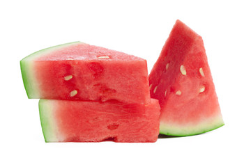 Slice of watermelon on white background