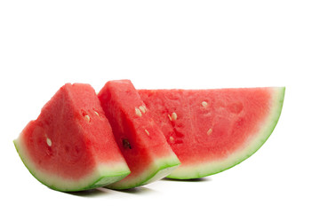 Slice of watermelon on white background